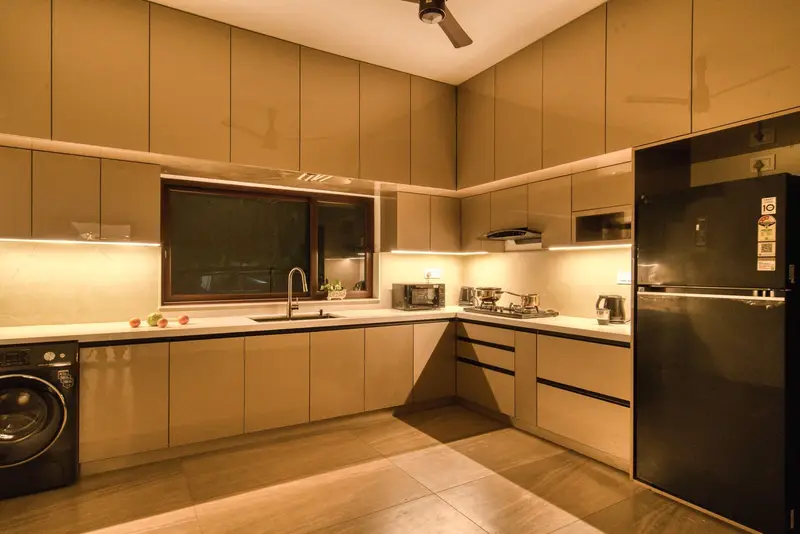 The kitchen in the evening